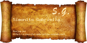 Simonits Gabriella névjegykártya